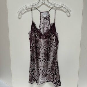 Cami NYC plum snake print silk cami size small